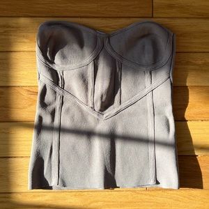 Zara strapless top in taupe